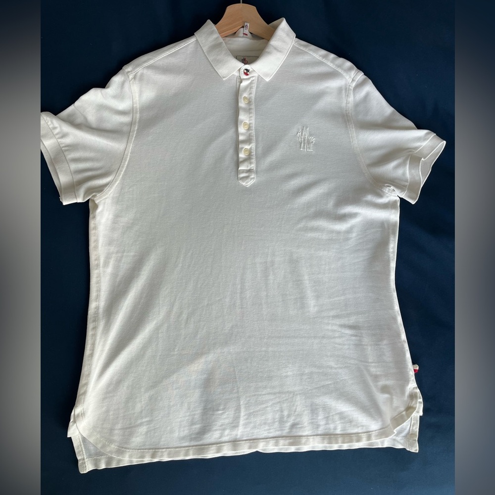 Moncler Grenoble White Polo Shirt